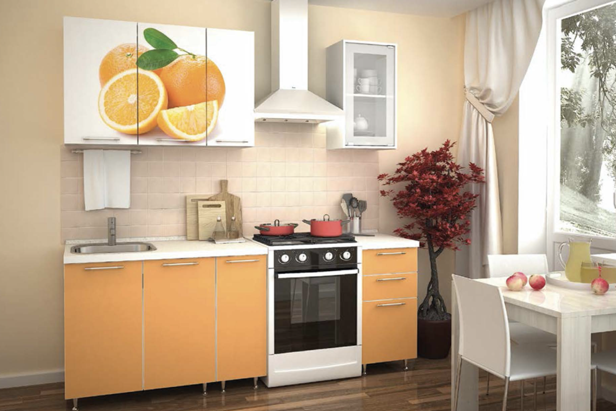 Кухонный Гарнитур Апельсин/Оранж 1500 мм