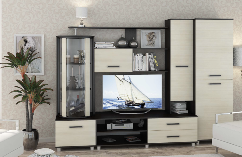 Гостиная Валерия-5 (Ш-2700 x В-1920 x Г-560 мм)/Разные Цвета