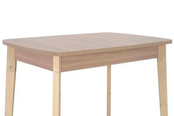 Стол раздвижной с овальной крышкой выбеленная береза / шимо светлый